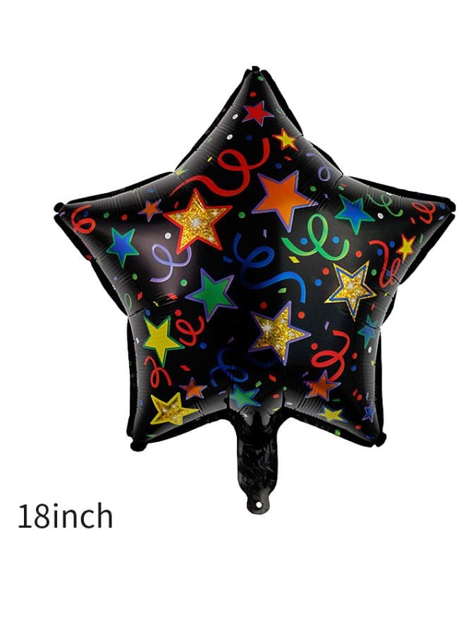 1 pc 18 Inch Birthday Party Balloons Large Size Black Stars Foil Balloon Adult & Kids Party Theme Decorations for Birthday, Anniversary, Baby Shower Fatio General Trading