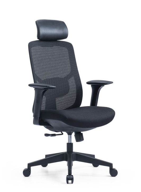 Ergonomic Office Chair with Adjustable Headrest and Lumbar Support