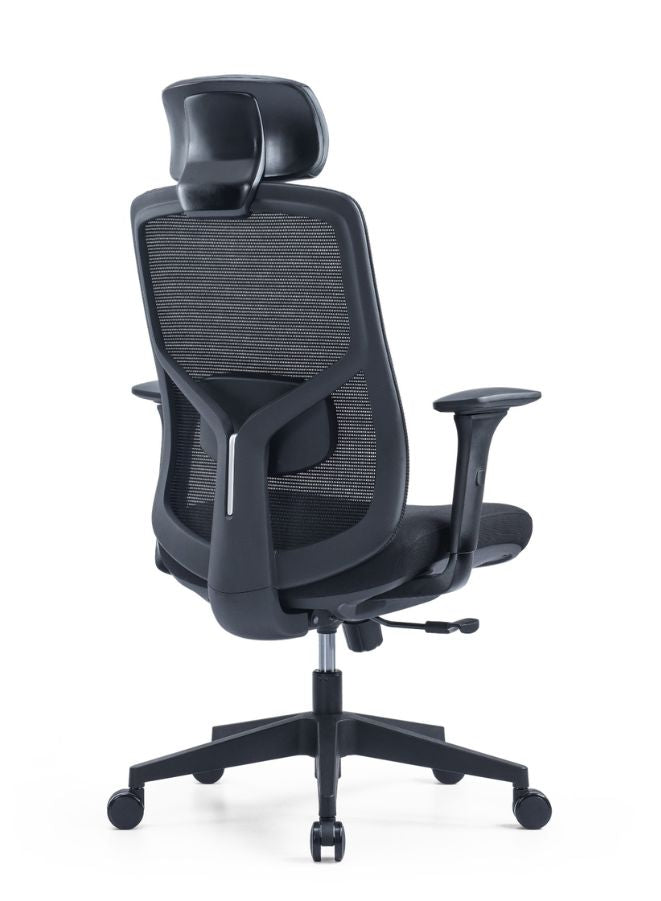 Ergonomic Office Chair with Adjustable Headrest and Lumbar Support back side