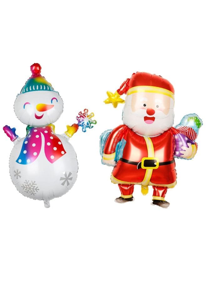 2 pcs Christmas Decoration Foil Balloon Party Supplies for parties, celebrations, and decorating (Snow man & Santa Claus) Fatio General Trading