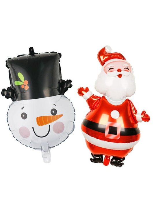 2 pcs Christmas Decoration Foil Balloon Party Supplies for parties, celebrations, and decorating (Snowman & Santa Claus) Fatio General Trading