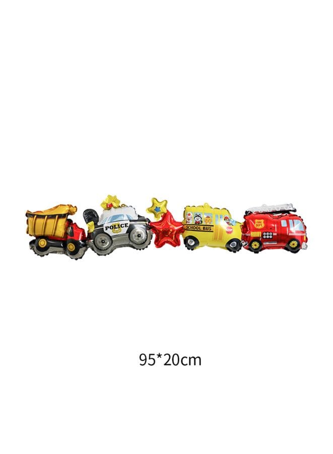 5 pc  Birthday Party Balloons Large Size Vehicles Foil Balloon Adult & Kids Party Theme Decorations for Birthday, Anniversary, Baby Shower, Blue Fatio General Trading