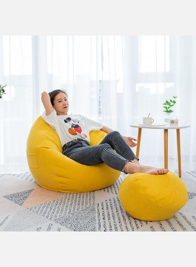 Classic Fabric Bean Bag with foot stool Foam Beads Filled