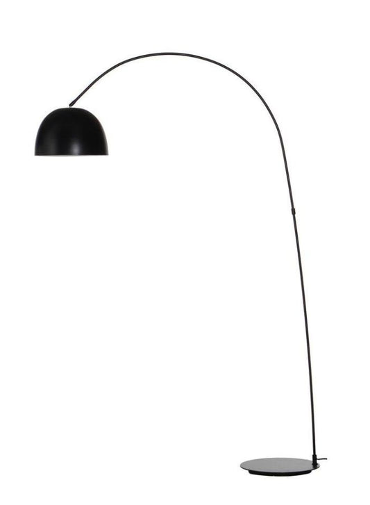 Lucca Floor Lamp - Stylish Black Matte Steel with Long Fabric Cord