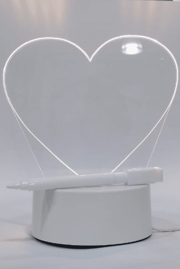 Heart shape plain acrylic light
