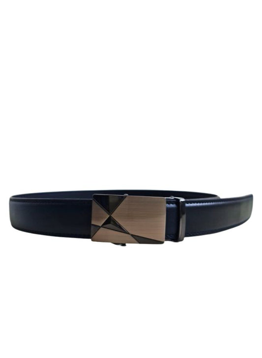 Men's Leather Belt, Adjustable Ratchet Belt Automatic Buckle, Black
