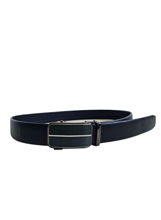 Men's Leather Strap Belt Men's Pin Buckle Luxury Waistband, Black