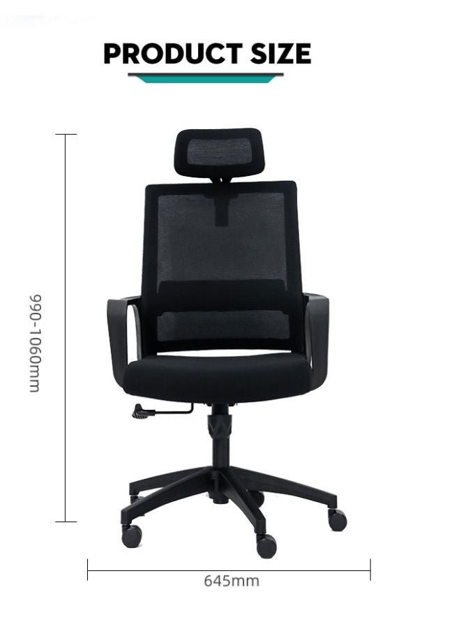 Black Frame Ergonomic Swivel Office Mesh Chair, Comfortable and Stylish for Office, Home and Shops