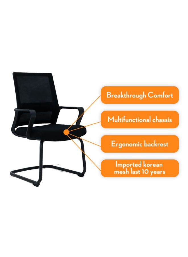 Black Frame Office Mesh Cantilever Chair, Comfortable and Stylish for Office, Home and Shops