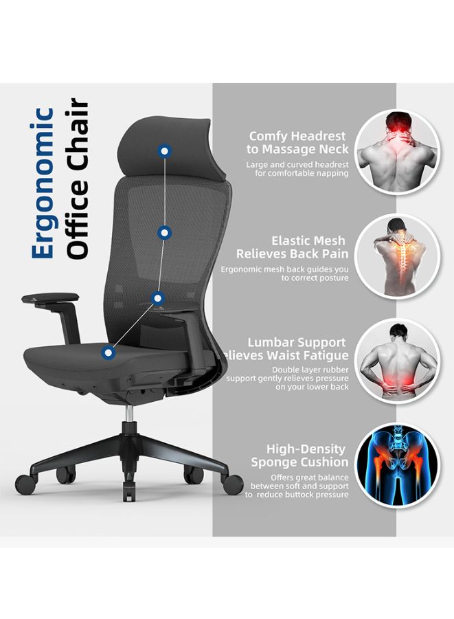 High Back Mesh Office Chair With and Back Support, Breathable Mesh Office Chair for Long Use