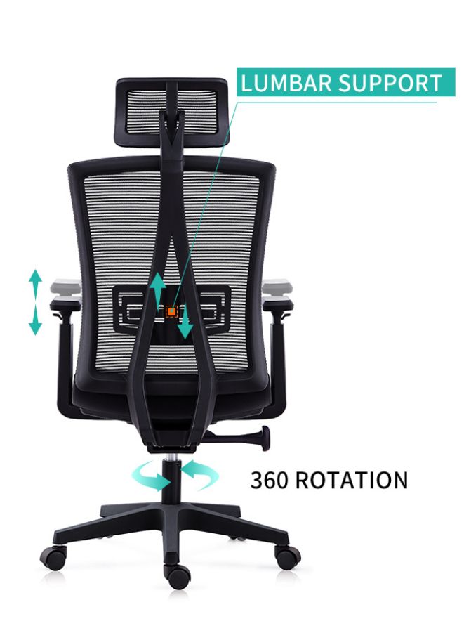 Modern Ergonomic Office Chair with Adjustable Headrest, Armrest and Footrest for Office Executives and Managers