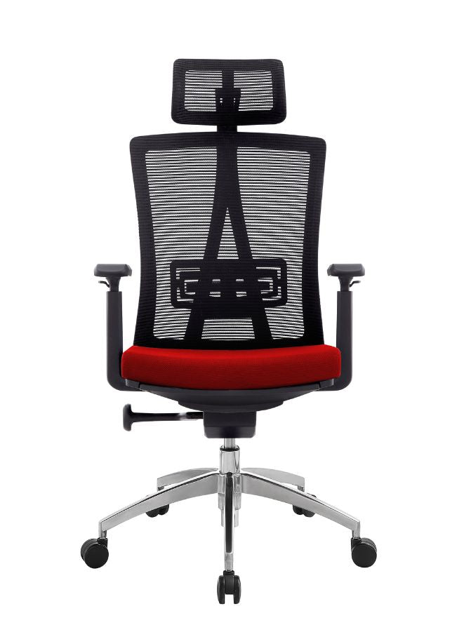 Red Office chair with footrest