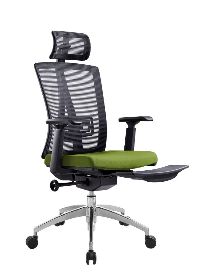 Green Office chair with footrest