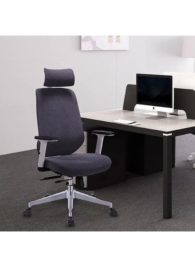 Executive Chair with Adjustable Height, Headrest, and Armrest with Aluminum Base for Home, Office and Shops