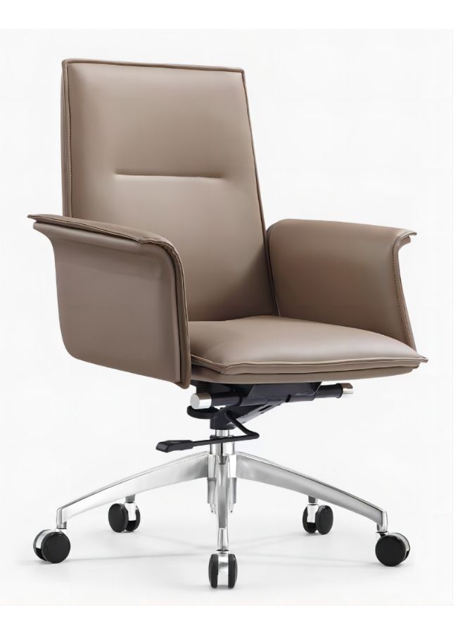 Medium Back Manager Leather Office Chair light brown