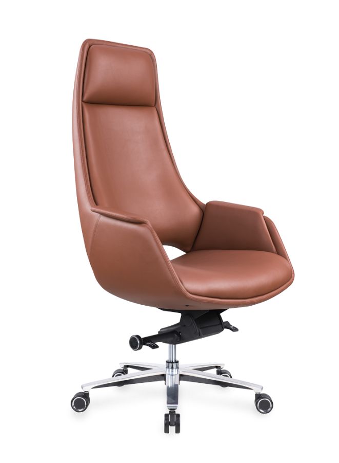 High Back Executive Office Chair with Genuine Leather Seats