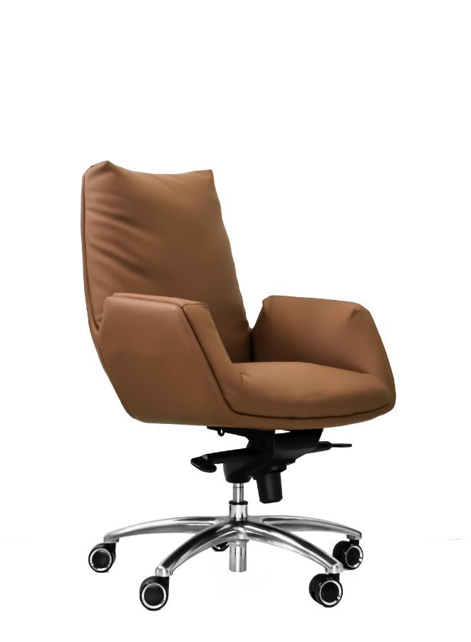 Executive Office Chair with Genuine Leather Brown