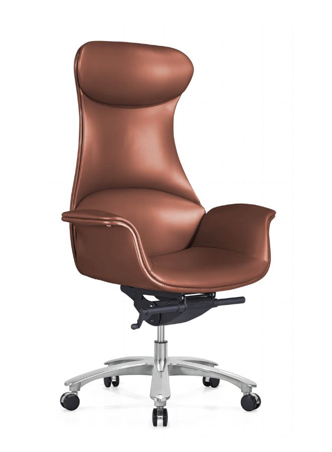 Executive Leather Ergonomic Office Chair Brown