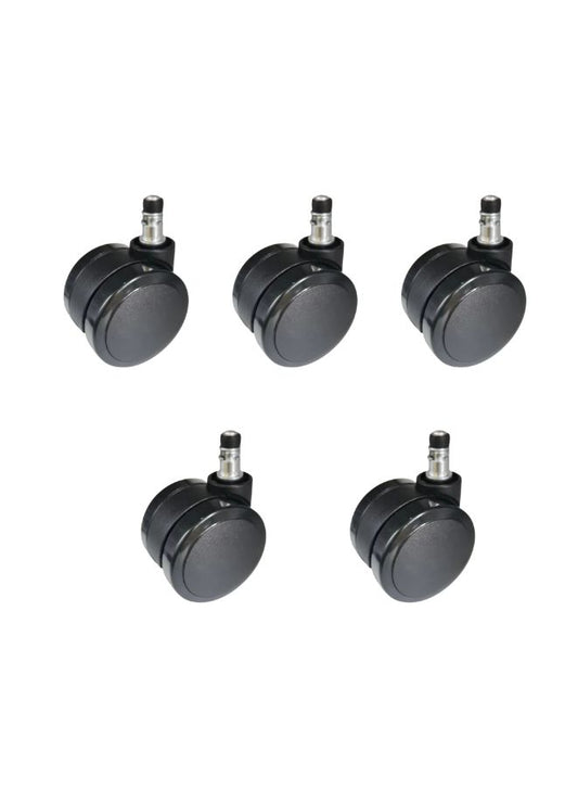 Set of 5 PU Casters/Wheels for Office Chairs – 60mm, Smooth Mobility and Durability