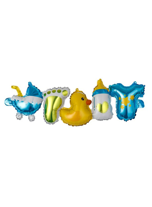 5 pc Party Balloons for Kid's Party, Foil Balloon Theme Decorations for Birthday, Baby Shower