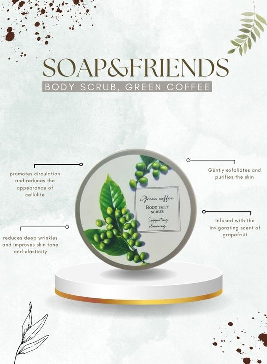 Soap&Friends Green Coffee Slimming Salt & Sugar Body Scrub - 220g