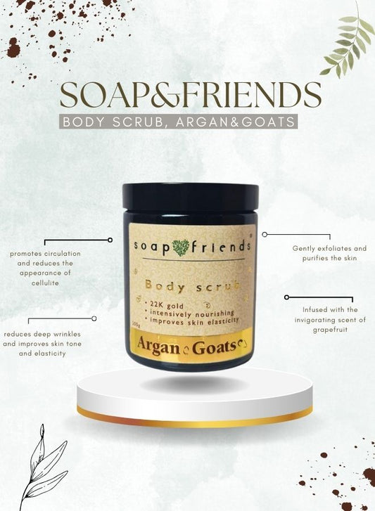 Soap&Friends Argan & Goats Body Scrub , Improves Skin Elasticity | 200 ml