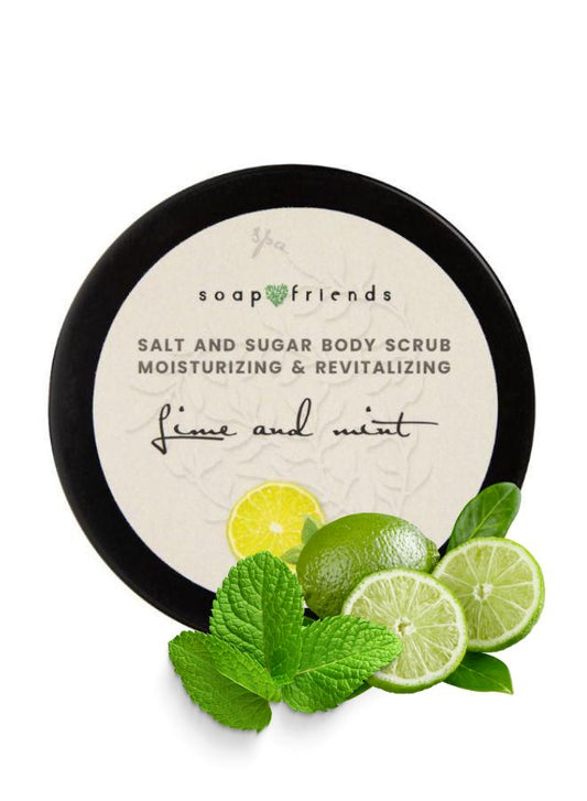 Lime Mint Powder Salt Body Scrub - Deep Cleanse for Sauna and Steam Bath