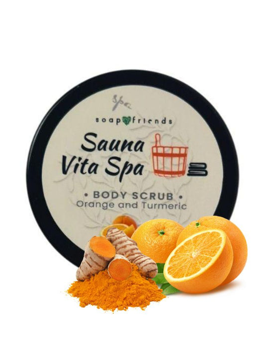 Orange Turmeric Powder Salt Body Scrub | 50ml for Sauna and Steam Bath Glow