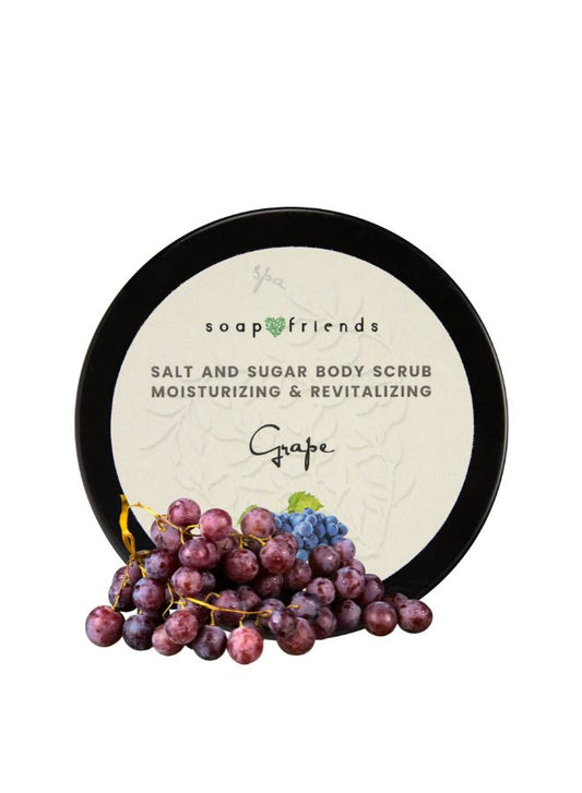 Natural Grape Body Scrub by Soap&Friends, 200ml – Exfoliating & Nourishing Scrub for Smooth, Radiant Skin