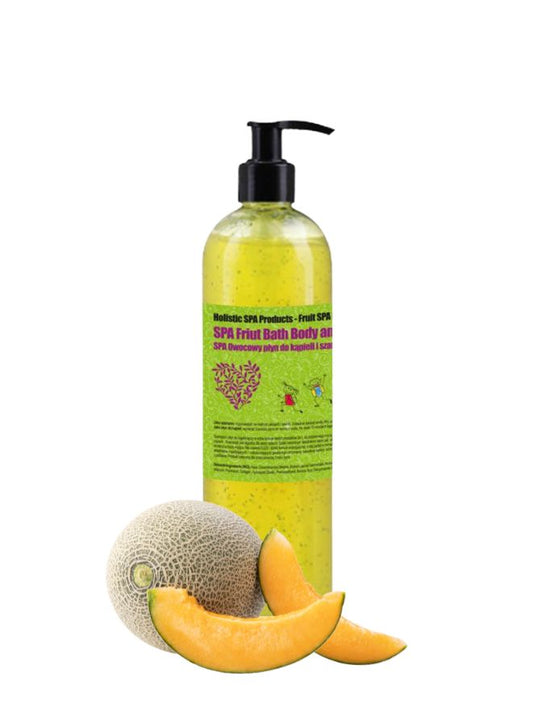 2-in-1 Kids Shampoo and Shower Gel | 500 ml Ripe Melon Fruit Scent with Nourishing Jojoba Oil for Gentle Cleansing and Moisturizing | Soap&Friends