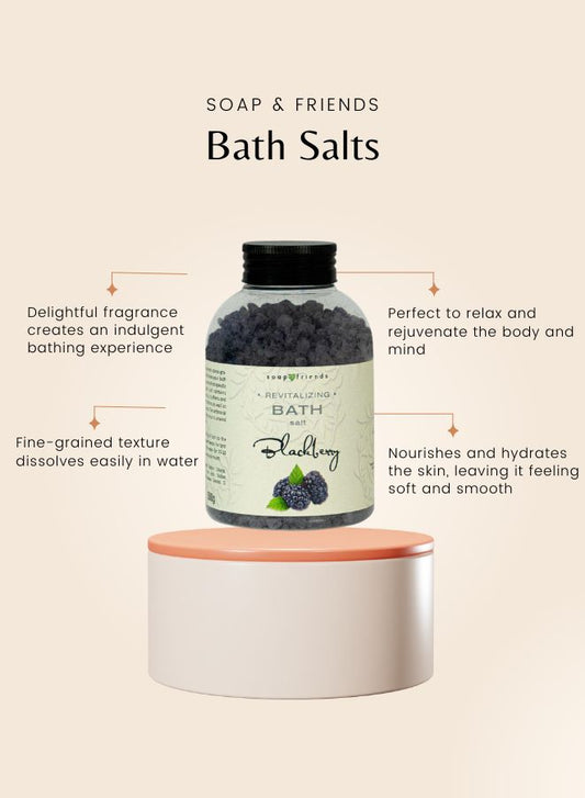 Soap&Friends Juicy Blackberry Bath Salt for Nourished and Youthful Skin 500g