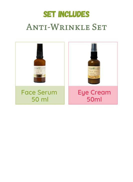 Anti-Wrinkle Face Serum & Eye Cream Gift Set by Soap&Friends– Set of 2