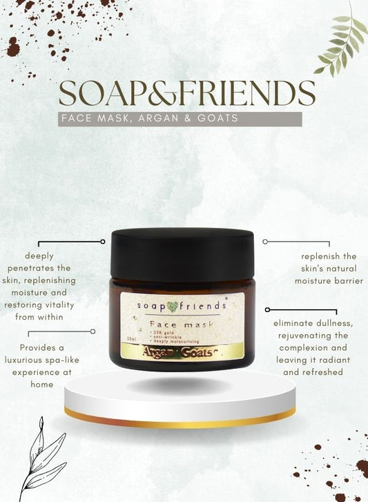 Soap&Friends Argan and Goats Regenerating Face Mask | Nourishing Formula | 50 ml