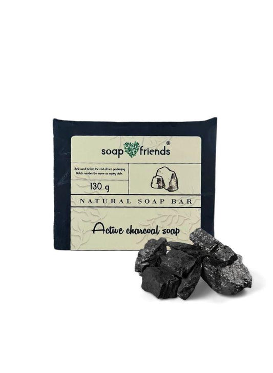 Activated Charcoal 130g Soap Bar | Deep Cleansing for Face and Body, Suitable for All Skin Types | Soap&Friends