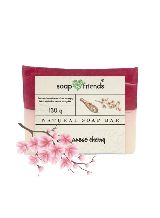 Japanese Cherry Soap Bar | 130g Cherry Soap for Daily Moisturizing Cleanse and Sensory Delight by Soap&Friends