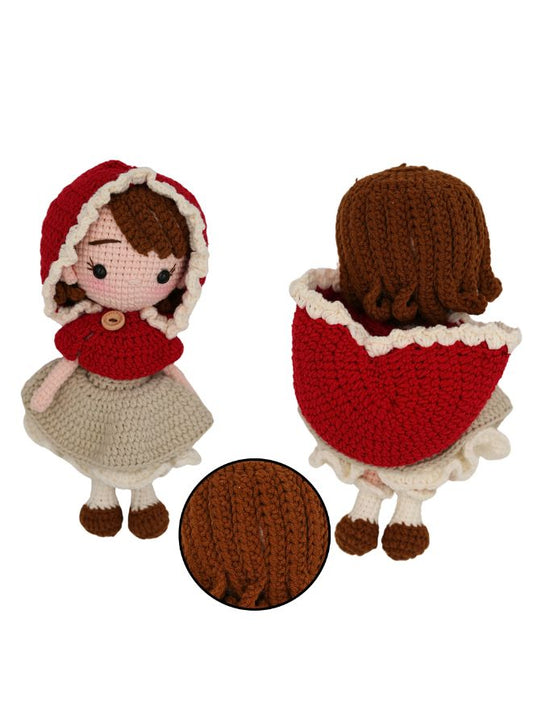 Handmade Natural Cotton Princess Amigurumi Crochet Doll for Kids and Adults, 25cm