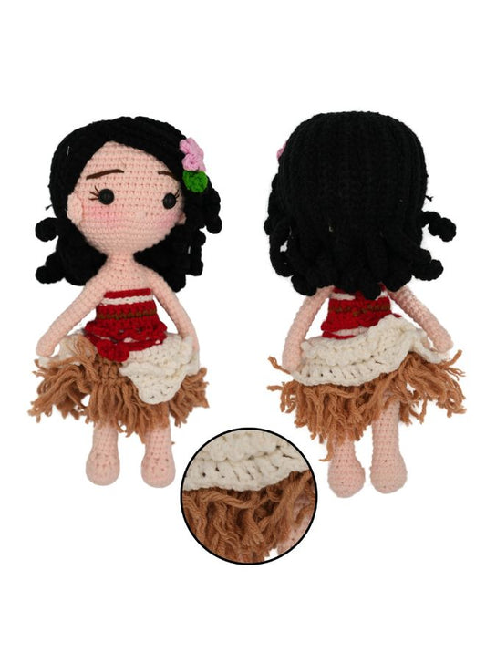 Handmade Natural Cotton Moana Amigurumi Crochet Doll for Kids and Adults, 25cm