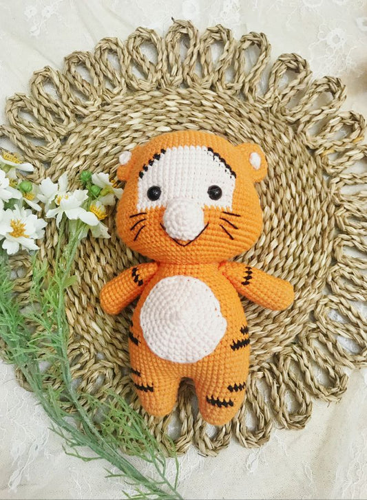 Handmade Crochet Tigger Doll - 23cm Plush Toy from Winnie the Pooh