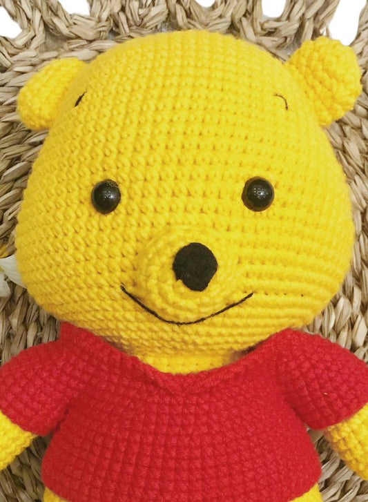 Handmade Crochet Pooh Bear Doll – 23cm Plush Toy from Winnie the Pooh