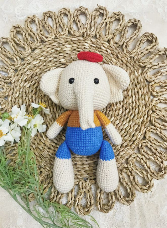 Handmade Crochet Elephant Doll – 27cm Soft Plush Toy