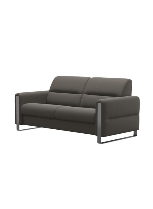 Fiona 2.5 Seater Leather Sofa with Steel Base