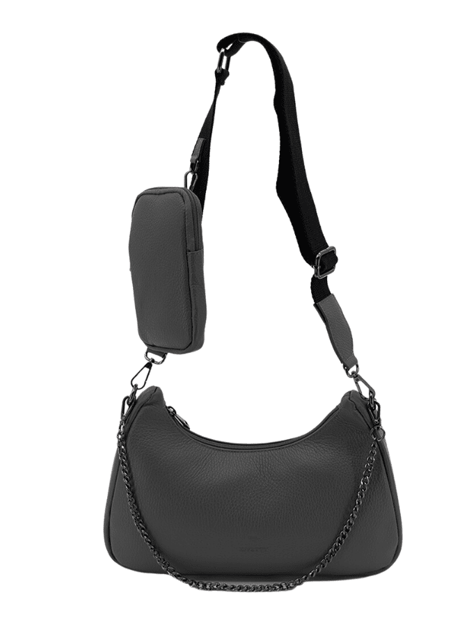 Black leather bag for women