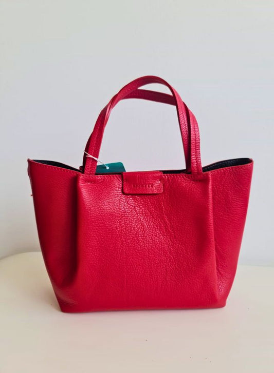 Effetty Red Color Medium Size Leather Tote Bag for Women