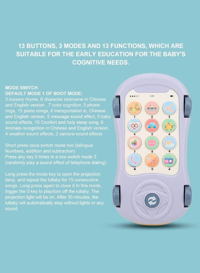 Pink Car-Shaped Learning Mobile Phone