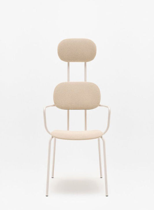 New School Upholstered Chair with Headrest and 4-Legged Base (Customizable)