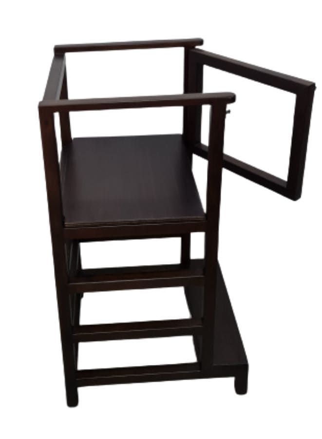 Adjustable Step Stool with Safety Rail for Kids Brown Fatio General Trading