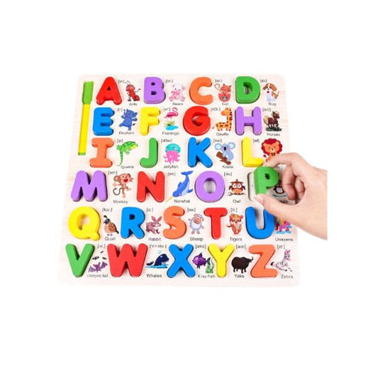 Alphabet and Number Puzzle, Kids Early Development Toy, 3D Wooden Alphabet and Number set Fatio General Trading