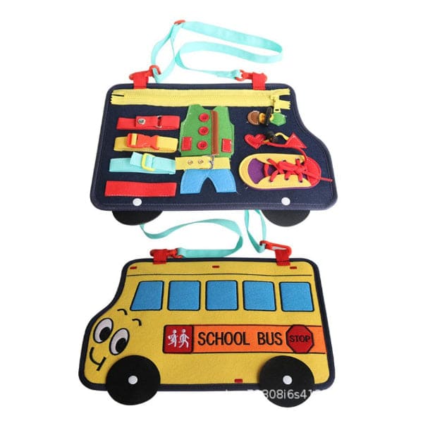 Baby Games 2 3 4 Years Old, for Kids, Educational Toys Life Skills, present and boy, School Bus Shape Fatio General Trading