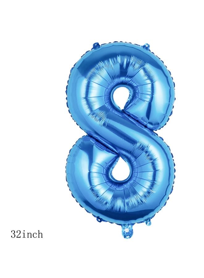 Balloons Arch Kit Party Decorations Number Balloon 32 Inch Foil Balloons Digtal Helium Birthday Wedding Party, Number 8, Blue Fatio General Trading