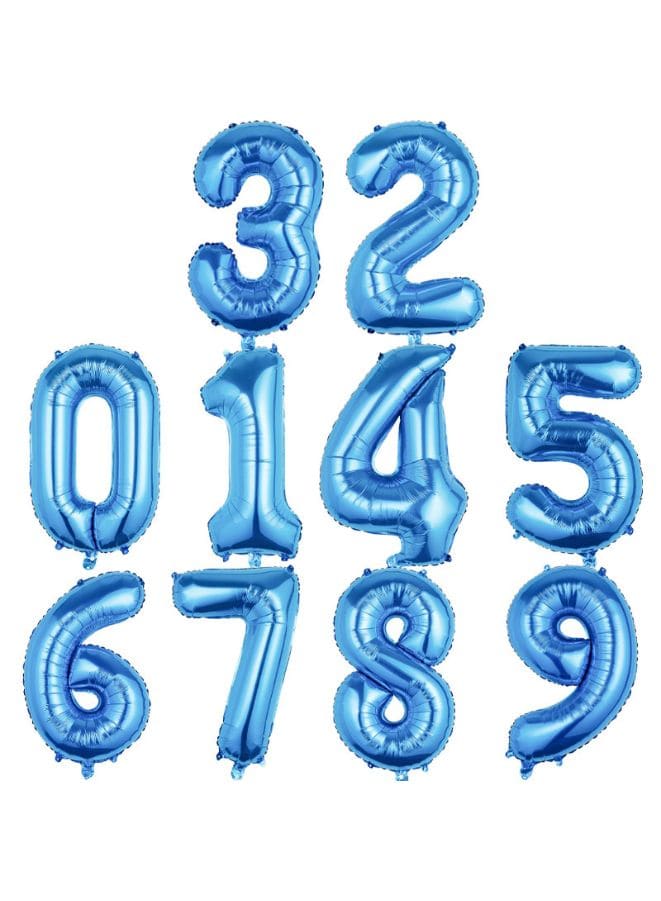 Balloons Arch Kit Party Decorations Number Balloon 32 Inch Foil Balloons Digtal Helium Birthday Wedding Party, Number 0, Blue Fatio General Trading